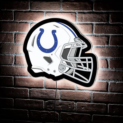 Team Sports America Evergreen NFL Indianapolis Colts Ultra-Thin LED Light Wall Sign Dcor | Full Size Replica Helmet | - 19.5 x 15 Inches | Made in USA