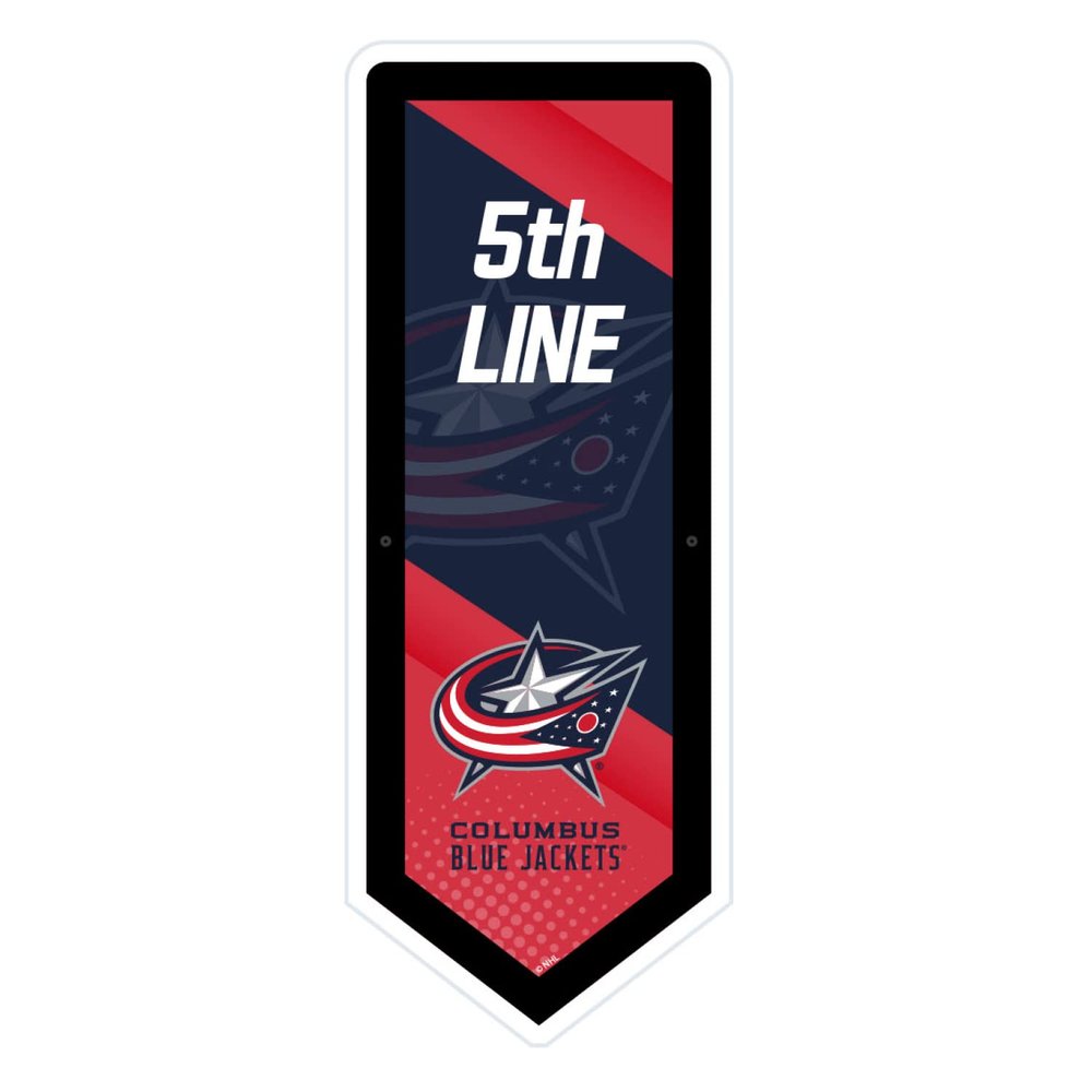 Team Sports America Evergreen NHL Columbus Blue Jackets | Ultra-Thin LED Light Wall Sign Dcor | Large Pennant Banner | 9 x 23 Inches | Made in USA