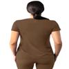 Adar Uniforms Addition Scrubs for Women - Modern V-Neck Top - A6008 - Mocha Quartz - 2X view 2