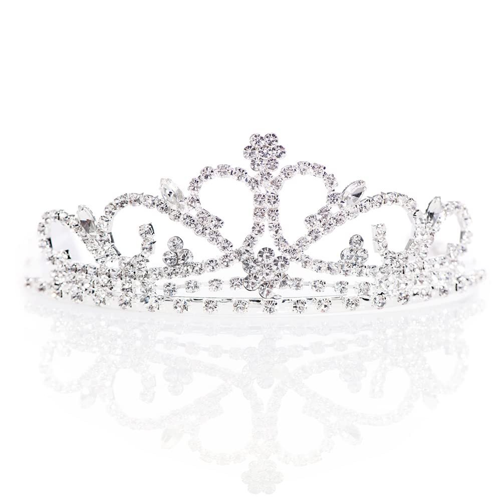 Anderson's Bianca Rhinestone Tiara, 2" High Silver Metal Crown with Sparkling Clear Rhinestones, Adjustable Fit & Removable Comfort Combs, Perfect for Prom, Homecoming, Weddings, Pageants, Quinceaeras, and Special Occasions