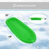 Superio Toboggan Snow Sled for Kids and Adults, 48" Heavy Duty Plastic Slider with Handles and Hole for Pull Ropes- Kid and Adult Winter Fun, 4 Pack (Green-48) view 2