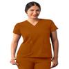 Adar Uniforms Addition Scrubs for Women - Modern V-Neck Top - A6008 - Caramel - XL view 1