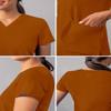 Adar Uniforms Addition Scrubs for Women - Modern V-Neck Top - A6008 - Caramel - XL view 4