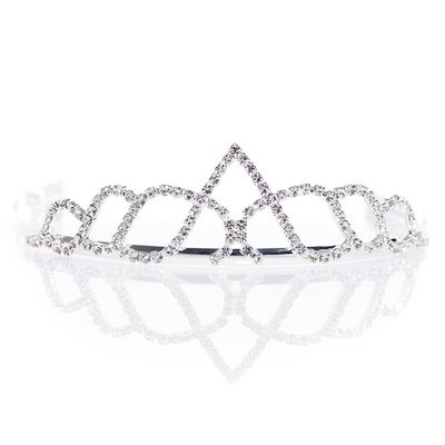 Anderson's Elodie Rhinestone Tiara, 1.5" High Silver Metal Crown with Sparkling Clear Rhinestones, Adjustable Fit & Removable Comfort Combs, Perfect for Prom, Homecoming, Weddings, Pageants, Quinceaeras, and Special Occasions
