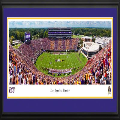 East Carolina Pirates Football - 44x18-inch Double Mat, Deluxe Framed Picture by Blakeway Panoramas