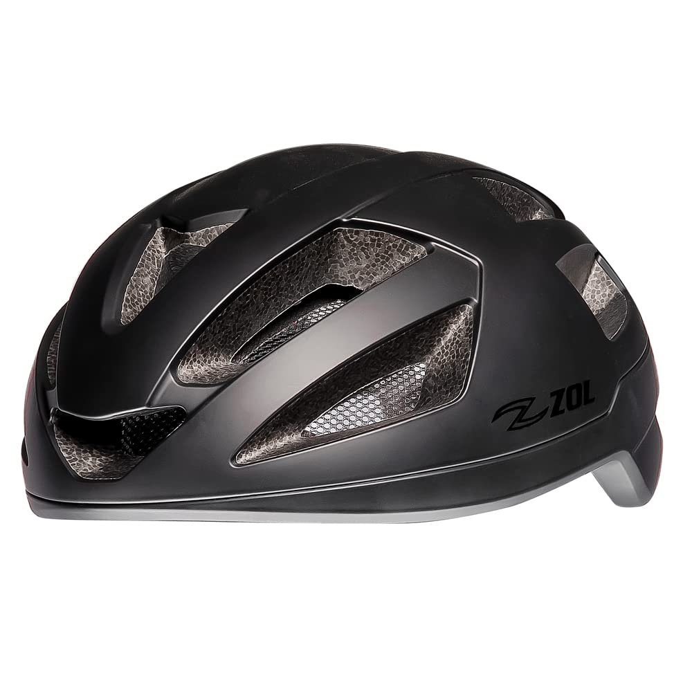 ZOL Z Sprinter Certified Bicycle Helmet Road Adult Bike Helmets Lightweight Cycling Bike Helmets for Adults Men and Women Comfort with Pads and Dial Adjustment (Matt Black, Small/Medium)