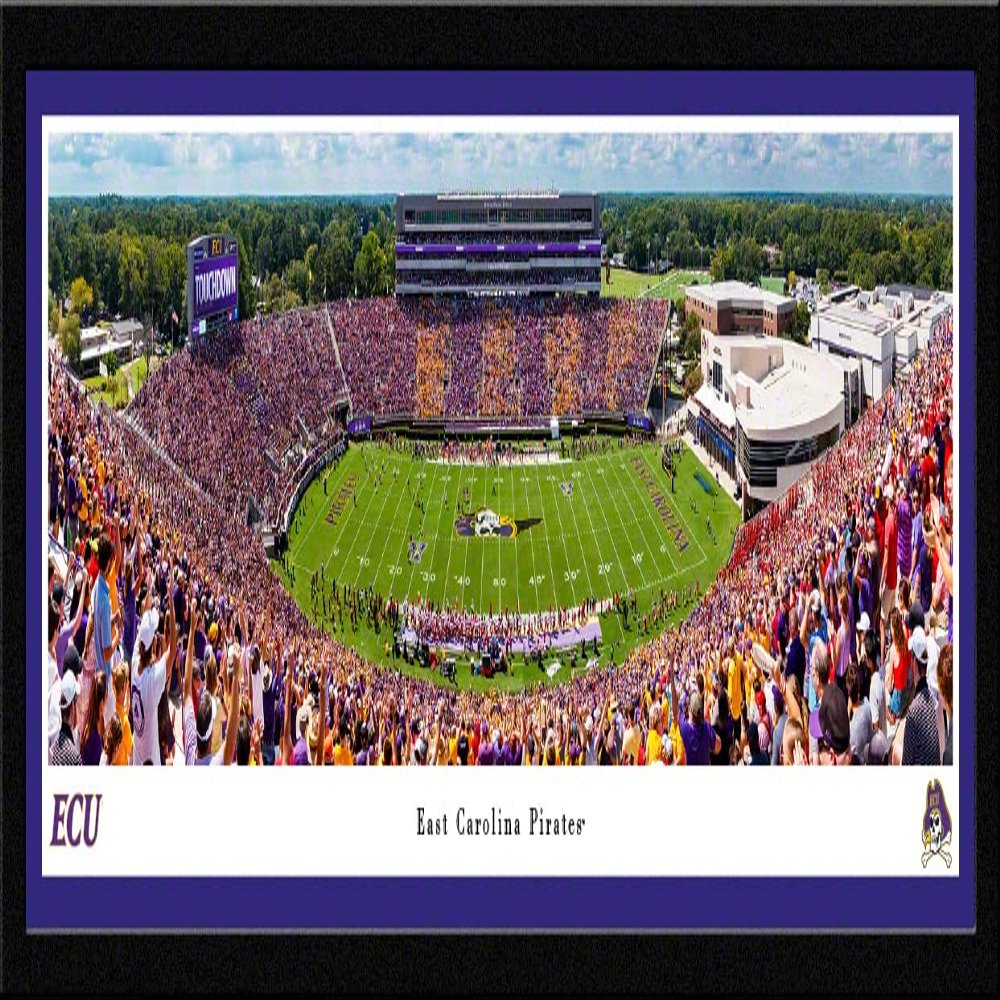 East Carolina Pirates Football - 42x15.5-inch Single Mat, Select Framed Picture by Blakeway Panoramas