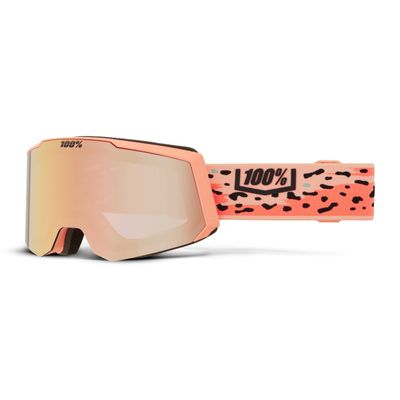 100% SNOWCRAFT S HiPER Premium Protective Goggles (Safari - Mirror Peach Lens)