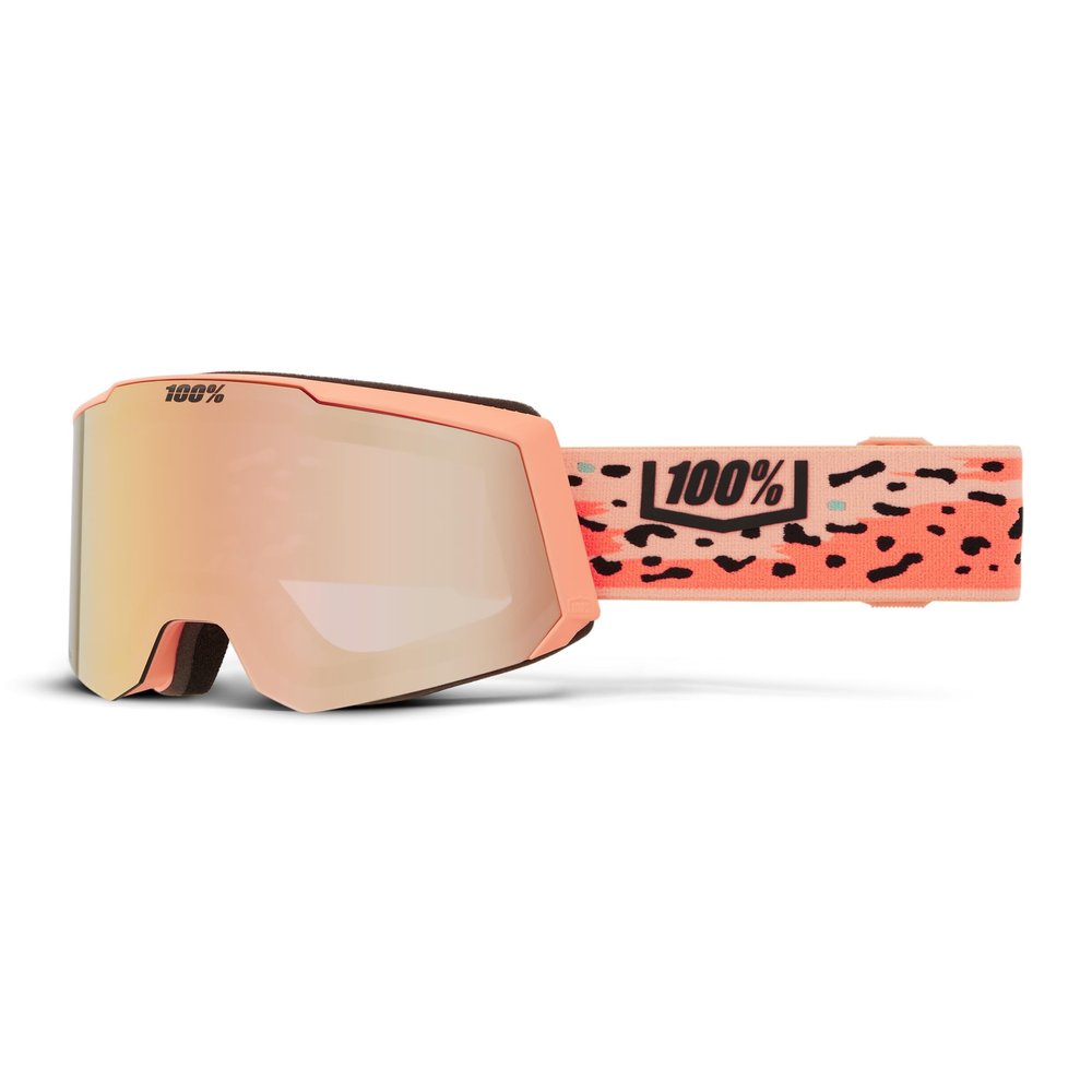 100% SNOWCRAFT S HiPER Premium Protective Goggles (Safari - Mirror Peach Lens)