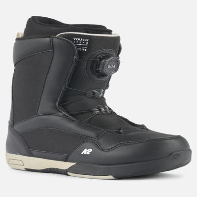K2 You+H Youth Snowboard Boots, Black, 3