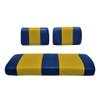 Seat Cover Replacement for Yamaha G-2/G-9 Golf Cart - Front Bench Seat - Premium Marine Vinyl -5 Panel Stitching - Staple On Installation - Two-Tone Golf Cart Seat Covers (Blue & Gold) view 1