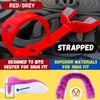 Oral Mart Red/Gray Strapped Youth Mouth Guard for Kids - Sports Mouthguard with Connected Strap for Football, Ice Hockey, Lacrosse, Taekwondo view 3