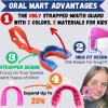 Oral Mart Orange/Blue Strapped Youth Mouth Guard for Kids - Sports Mouthguard with Connected Strap for Football, Ice Hockey, Lacrosse, Taekwondo view 2