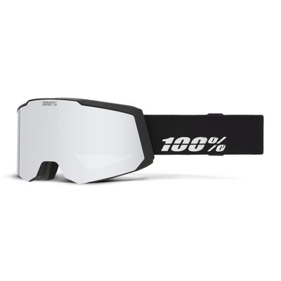 100% SNOWCRAFT S HiPER Premium Protective Goggles (Black/Silver - Mirror Silver Lens)