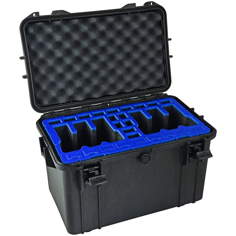 6 Pistol 24 Magazine Doro Gun Case with Custom MyCaseBuilder Foam Insert - Waterproof, Heavy-Duty Tactical Firearms and Ammunition Holder, 12.5 x 17.9 x 11.4 Inches, Blue