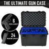 6 Pistol 24 Magazine Doro Gun Case with Custom MyCaseBuilder Foam Insert - Waterproof, Heavy-Duty Tactical Firearms and Ammunition Holder, 12.5 x 17.9 x 11.4 Inches, Blue view 2