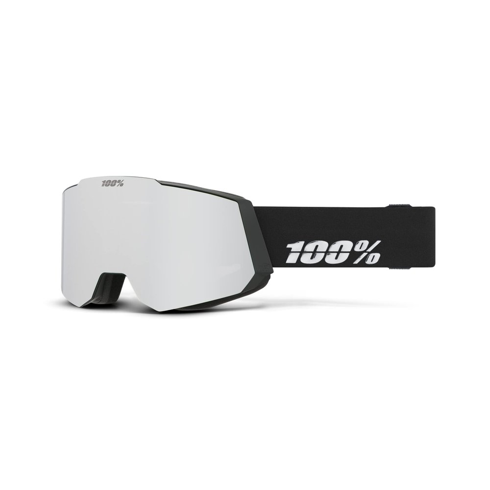 100% SNOWCRAFT XL AF HiPER Premium Protective Goggles (Black/Silver - Mirror Silver Lens)