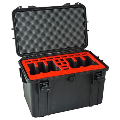 6 Pistol 24 Magazine Doro Gun Case with Custom MyCaseBuilder Foam Insert - Waterproof, Heavy-Duty Tactical Firearms and Ammunition Holder, 12.5 x 17.9 x 11.4 Inches, Red
