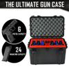 6 Pistol 24 Magazine Doro Gun Case with Custom MyCaseBuilder Foam Insert - Waterproof, Heavy-Duty Tactical Firearms and Ammunition Holder, 12.5 x 17.9 x 11.4 Inches, Red view 2