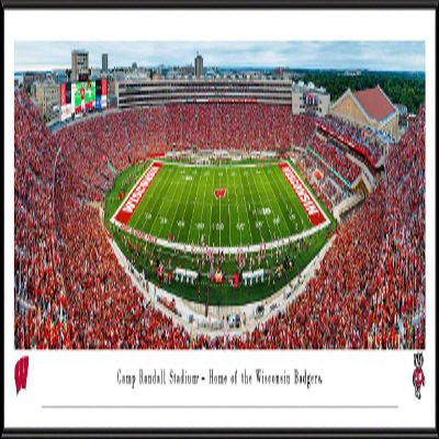 Wisconsin Badgers Football - 40.25x13.75-inch Standard Framed Print by Blakeway Panoramas