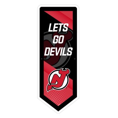 Team Sports America Evergreen NHL New Jersey Devils | Ultra-Thin LED Light Wall Sign Dcor | Large Pennant Banner | 9 x 23 Inches | Made in USA