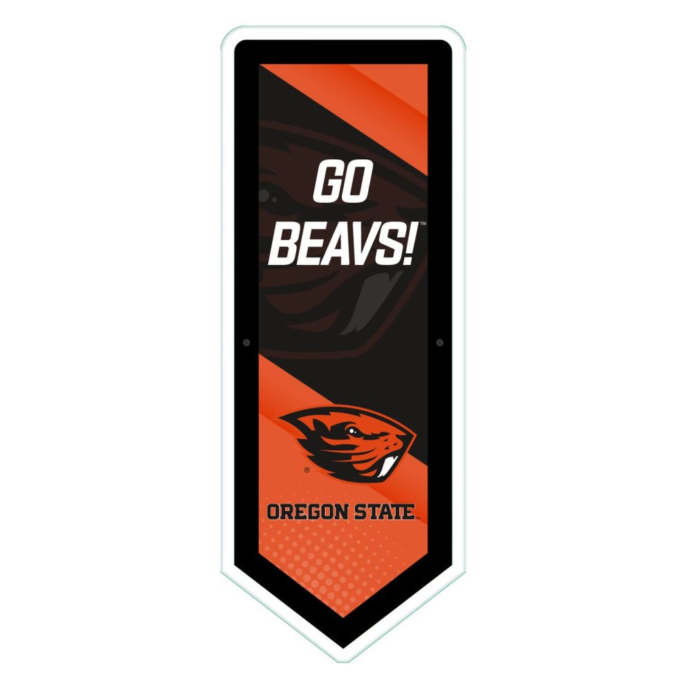 Team Sports America Evergreen NCAA Oregon State University | Ultra-Thin LED Light Wall Sign Dcor | Large Pennant Banner | 9 x 23 Inches | Made in USA