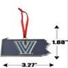 Villanova Wildcats State Shape Metal Christmas Ornament view 2