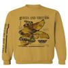 Black Skull and Snake Tatoo Cyberpunk Aesthetic Graphic LCD Psychedelic Men's Crewneck Sweatshirt (Gold Small) view 1