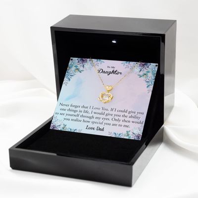 Heart Knot Gold Necklace Luxury Box to My Daughter Necklace, Necklaces for Women, Gifts for Woman, for Teenage Girls, Daughter Gifts