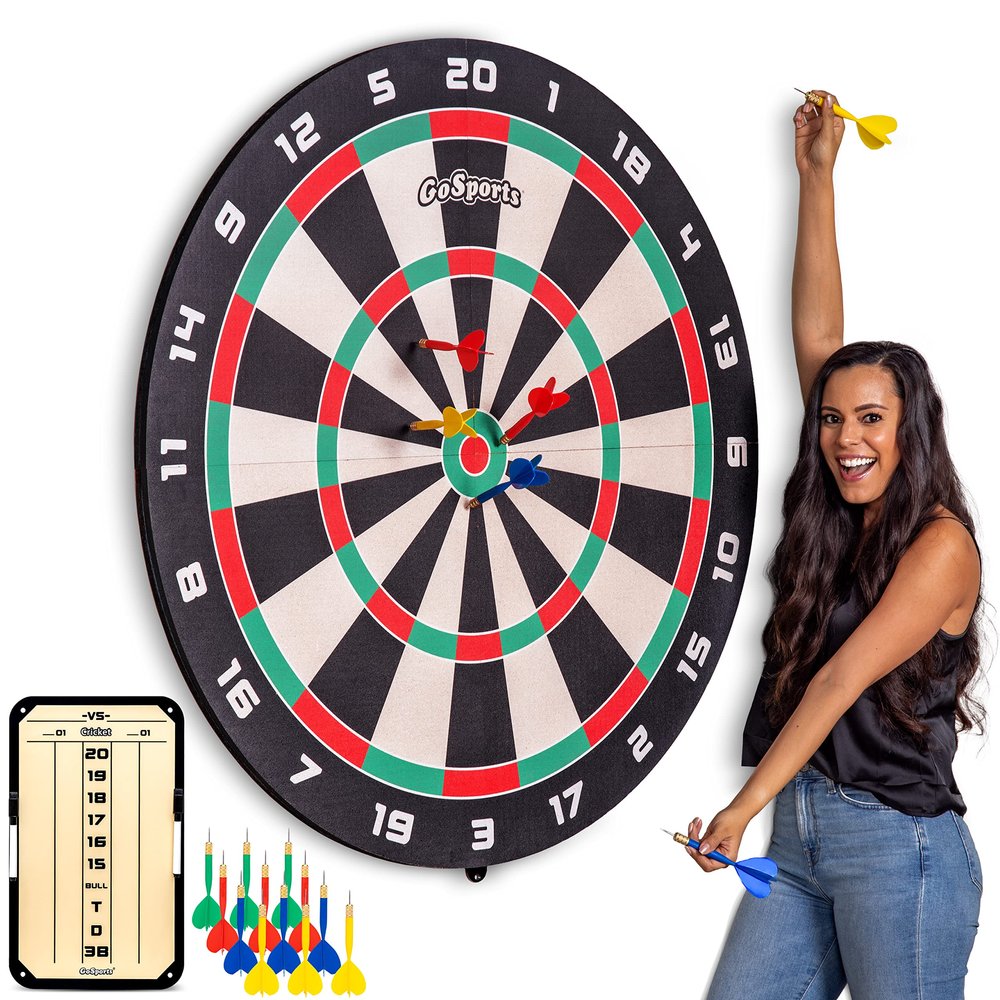 GoSports Giant Cork Dartboards - Includes 12 Giant Darts and Scoreboard - New Fun Twist on Darts, Choose Your Size