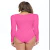 Natural Uniforms Long Sleeve Body Suit (Neon Pink, X-Large) view 2