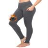 ALWAYS Fleece Leggings for Women - Buttery Soft Thermal Bottoms Baselayer with Pockets Charcoal Medium view 1