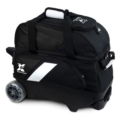 Tenth Frame Premium 2 ball Deluxe Roller Bowling Bag - Black/Black