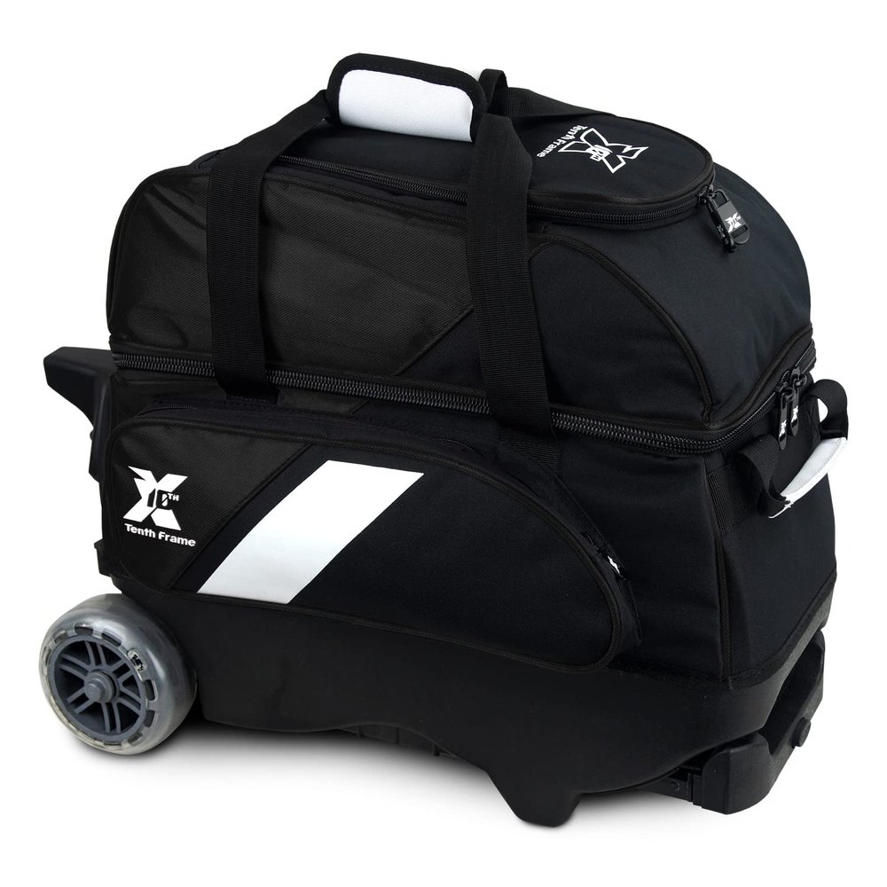 Tenth Frame Premium 2 ball Deluxe Roller Bowling Bag - Black/Black
