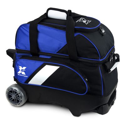 Tenth Frame Premium 2 Ball Deluxe Roller Bowling Bag - Black/Blue (JKXS-10F-2BDR-BLKBLU)
