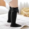 Century Star Baby Girls Bow Knee High Socks Toddlers Ruffled Tube Socks Infant School Uniform Leggings Long Stockings 03Pcs Black&White&Grey 2-3T view 3