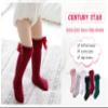 Century Star Baby Girls Bow Knee High Socks Toddlers Ruffled Tube Socks Infant School Uniform Leggings Long Stockings 03Pcs Black&White&Grey 2-3T view 4