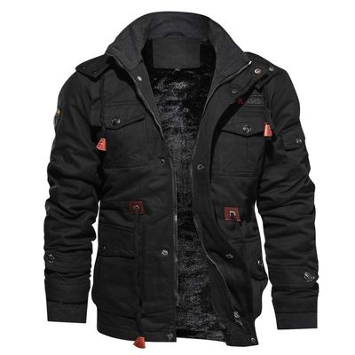 Ymosrh Mens Corduroy Jacket, Big & Tall Outerwear Men Winter Fleece Sherpa Lined Thickened Coat Outwear (XXL, Black)
