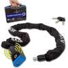 AKM Safe 80db Alarm 4ft/120cm Long Anti Theft Heavy Duty Motorcycle Chain Lock 3/8''/10mm Thick Weather Proof Durable Chains with 3 Customized Keys,Ideal for Bikes,Bicycles,Scooters,Moped view 1