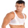 FEESHOW Mens Glossy Muscle Tops Workout Vest Crop Tops Bodybuilding Compression Stringer Tee Shirt White Large view 2