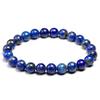 HZLXF1 Natural Lapis Lazuli Blue Stone Beads Bracelet Suitable for Women Men Stretch Bracelets (Panjang : 18cm 7.0inch, Warna Batu Permata : Beads 8mm) view 1