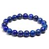 HZLXF1 Natural Lapis Lazuli Blue Stone Beads Bracelet Suitable for Women Men Stretch Bracelets (Panjang : 18cm 7.0inch, Warna Batu Permata : Beads 8mm) view 3