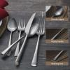 Alata Bailey 20-Piece Forged Stainless Steel Flatware Set Cutlery Set,Service for 4,Matte Satin Finish,Dishwasher Safe view 3