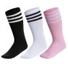 Dxhycc 3 Pairs Kids Soccer Socks Stripes Knee High Tube Socks School Cotton Uniform Sports Socks for Toddler Girls and Boys view 3