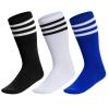 Dxhycc 3 Pairs Kids Soccer Socks Stripes Knee High Tube Socks School Cotton Uniform Sports Socks for Toddler Girls and Boys view 3