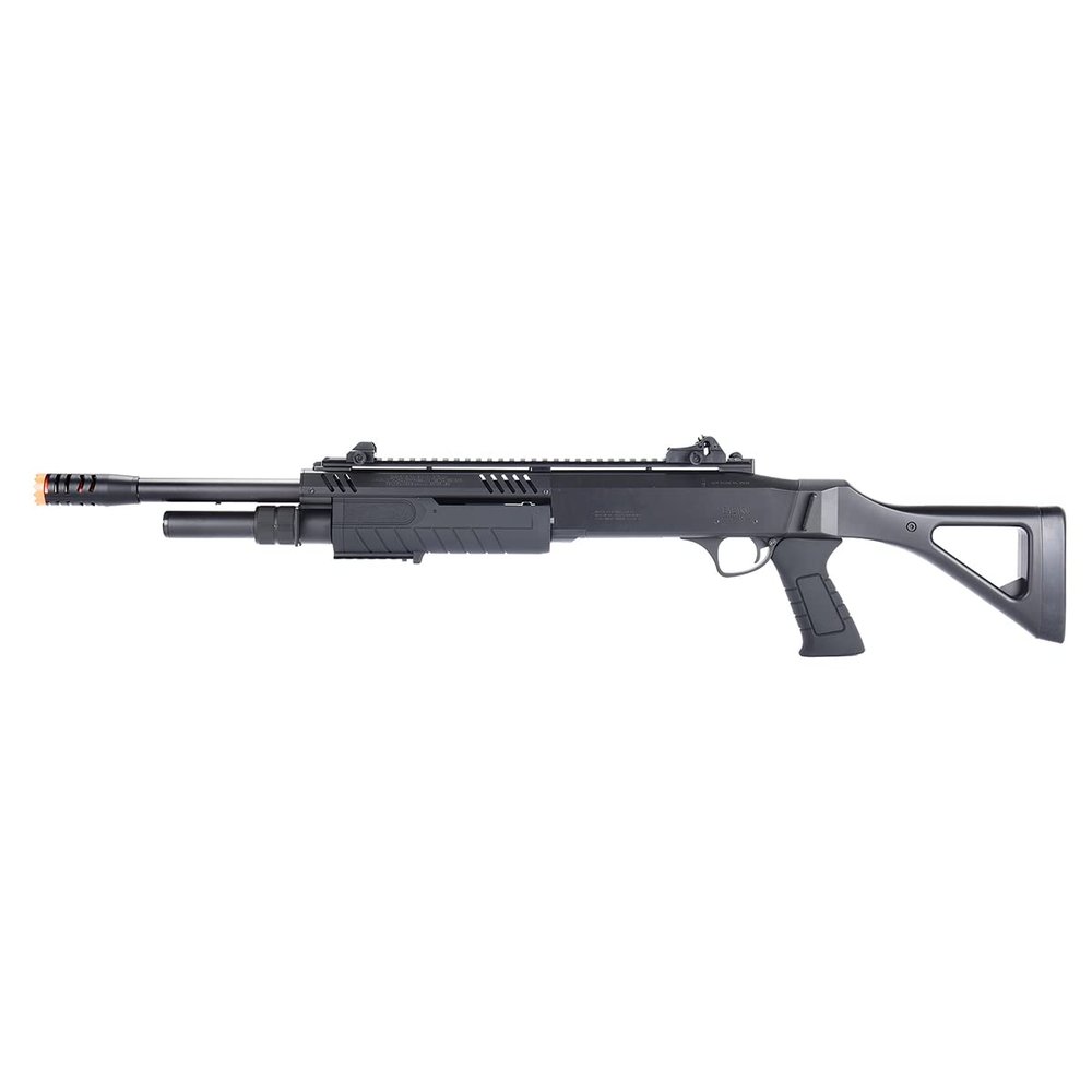 BO Manufacture FABARM STF/12 Long Barrel Airsoft Shotgun w/Fixed Stock - Black