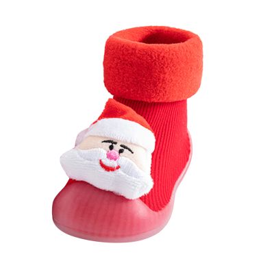 Breathable Shoe Christmas Kids 3D Socks Baby Cartoon Shoes Toddler Boys Slipper Prewalker Kids Shoes Size 4 Red