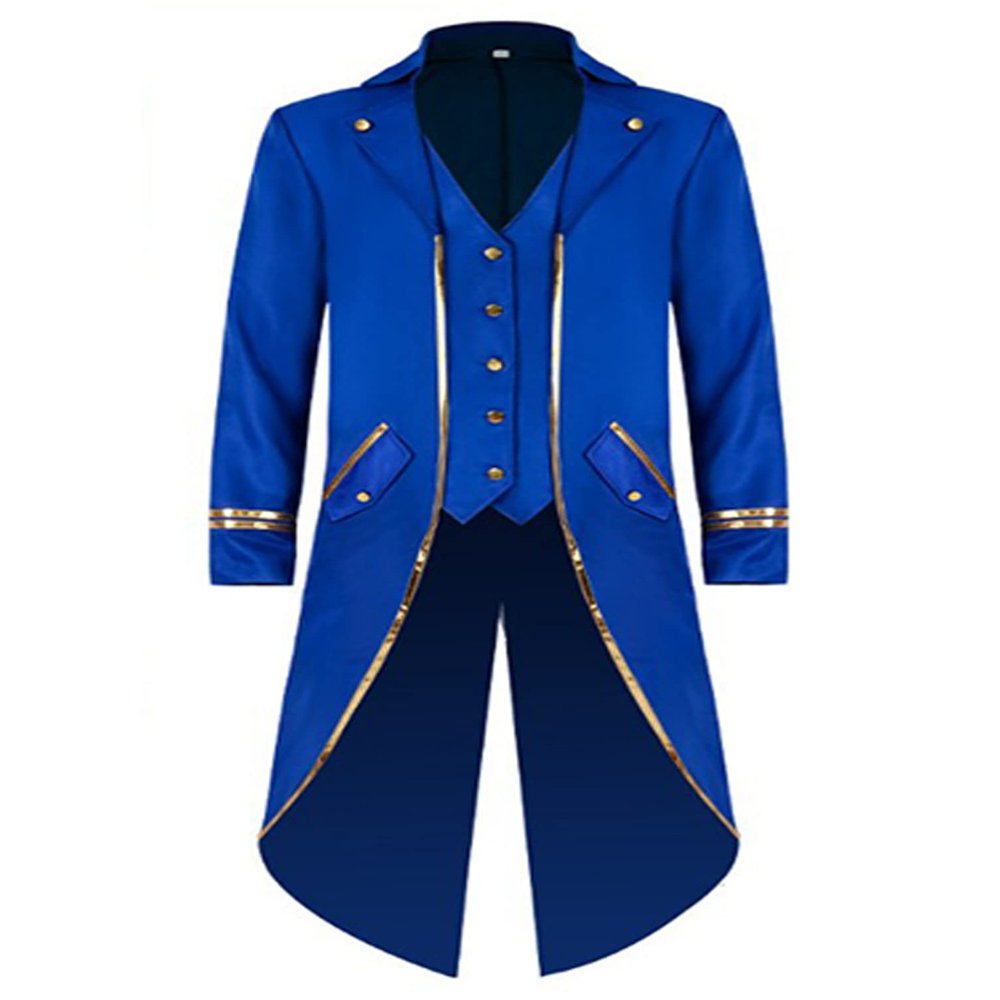 winying Mens Halloween Medieval Theme Party Costume Vintage Tailcoat Long Swallow-Tailed Coat Blue Small