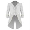 winying Mens Halloween Medieval Theme Party Costume Vintage Tailcoat Long Swallow-Tailed Coat White Large view 1