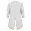 winying Mens Halloween Medieval Theme Party Costume Vintage Tailcoat Long Swallow-Tailed Coat White Large view 2